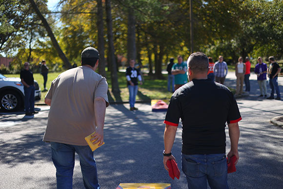 Group photo of Hydrasearch team at an away day