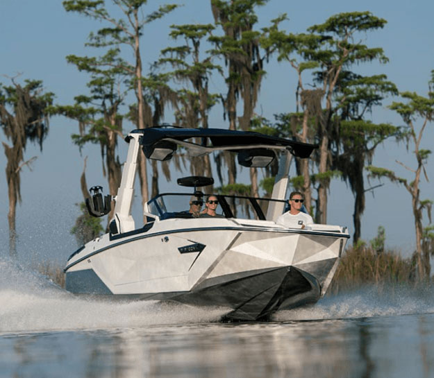 Motorboat on calm water